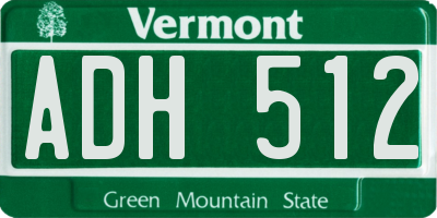 VT license plate ADH512