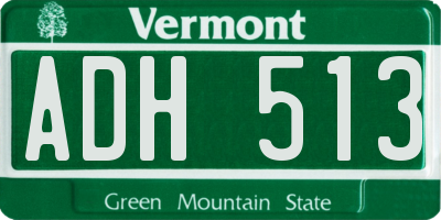 VT license plate ADH513