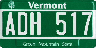VT license plate ADH517