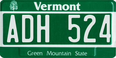 VT license plate ADH524