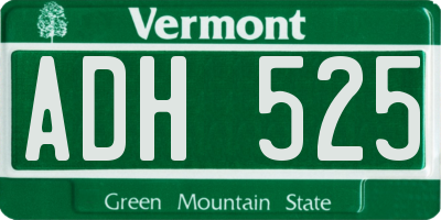 VT license plate ADH525