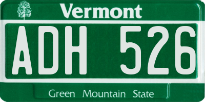 VT license plate ADH526