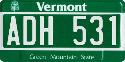 VT license plate ADH531