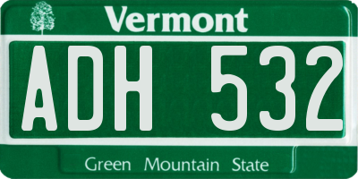 VT license plate ADH532