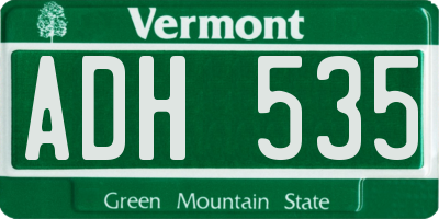 VT license plate ADH535