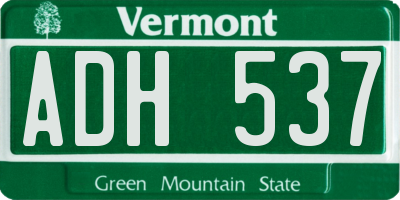VT license plate ADH537