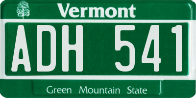 VT license plate ADH541