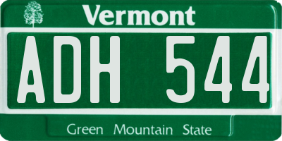 VT license plate ADH544
