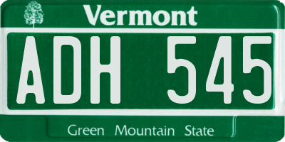 VT license plate ADH545