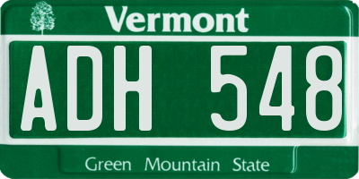 VT license plate ADH548