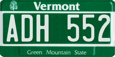 VT license plate ADH552