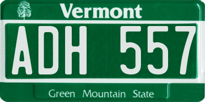 VT license plate ADH557