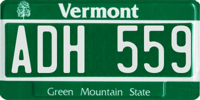 VT license plate ADH559