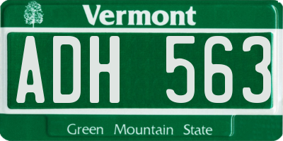 VT license plate ADH563