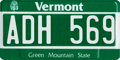 VT license plate ADH569