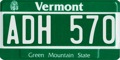VT license plate ADH570