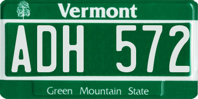 VT license plate ADH572