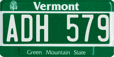 VT license plate ADH579