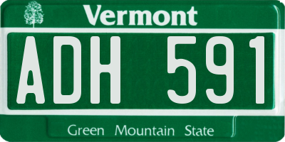 VT license plate ADH591