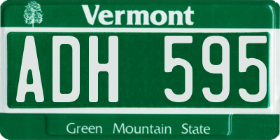 VT license plate ADH595