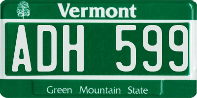 VT license plate ADH599