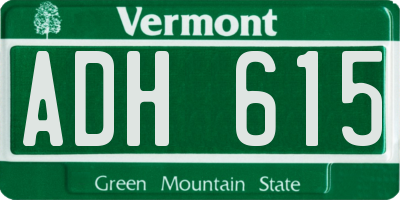 VT license plate ADH615