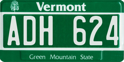 VT license plate ADH624