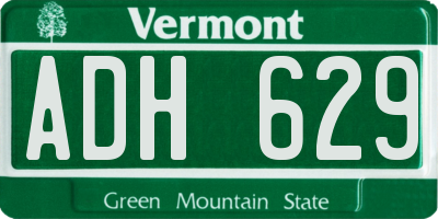 VT license plate ADH629