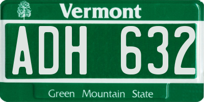 VT license plate ADH632