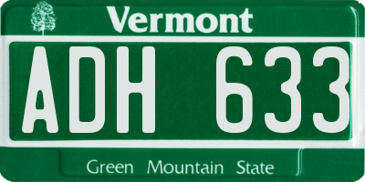 VT license plate ADH633