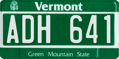 VT license plate ADH641
