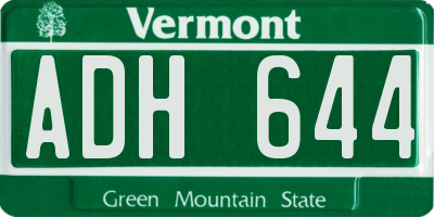 VT license plate ADH644