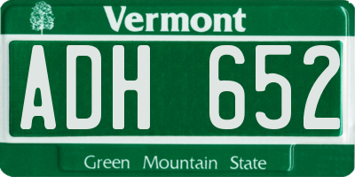 VT license plate ADH652