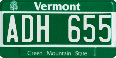 VT license plate ADH655