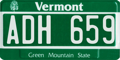 VT license plate ADH659