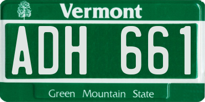 VT license plate ADH661
