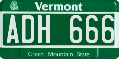 VT license plate ADH666