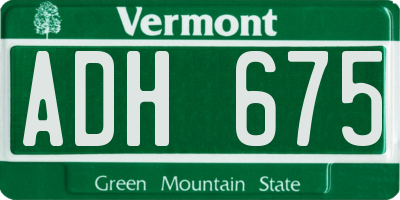 VT license plate ADH675