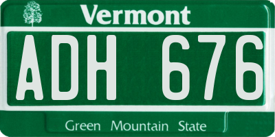 VT license plate ADH676