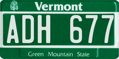 VT license plate ADH677