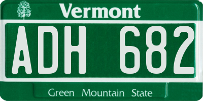VT license plate ADH682