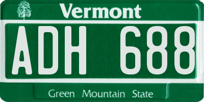 VT license plate ADH688