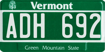 VT license plate ADH692