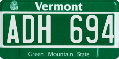 VT license plate ADH694
