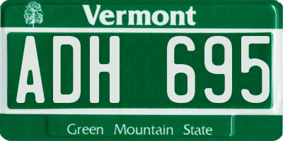 VT license plate ADH695