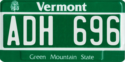 VT license plate ADH696