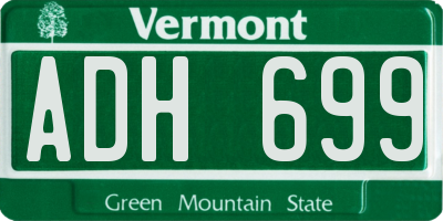 VT license plate ADH699