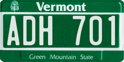 VT license plate ADH701