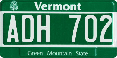 VT license plate ADH702