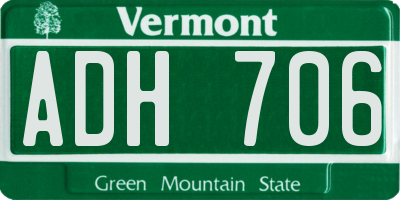VT license plate ADH706